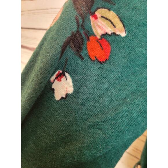 Maurices Boho Mini Dress Green Floral V-Neck Tie Waist Babydoll Women's Size XL - Picture 7 of 12